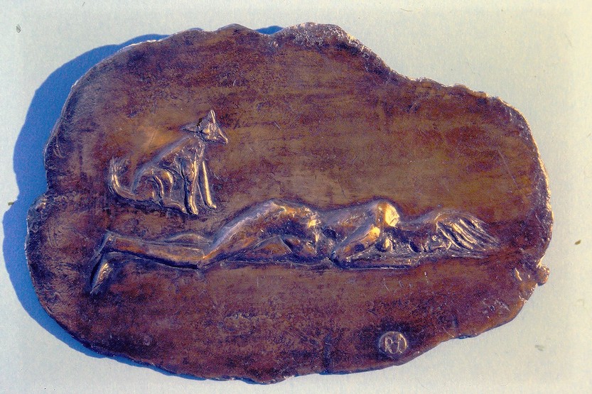 Reclining
Female Figure With Dog